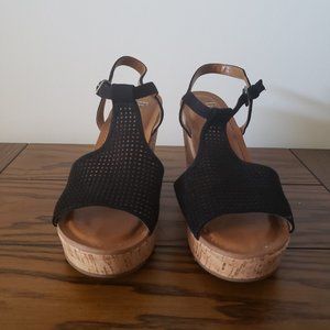 Black Franco Sarto Wedges